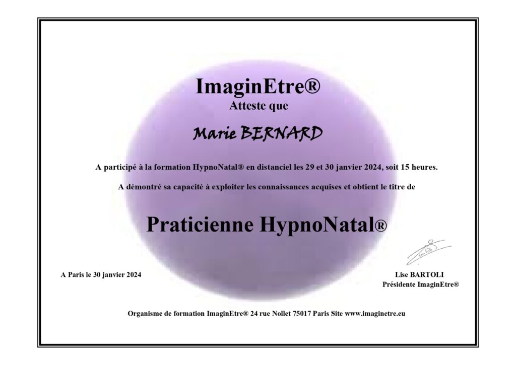 Certificat d'HypnoNatal